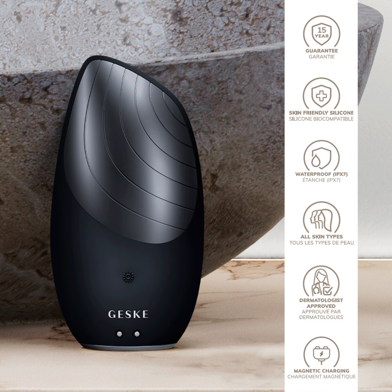 Електронна звукова термощітка для обличчя GESKE Sonic Thermo Facial Brush black