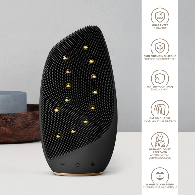 Очищувальна щітка для обличчя GESKE Sonic Thermo Facial Brush&Face-Lifter 8 в 1 gray