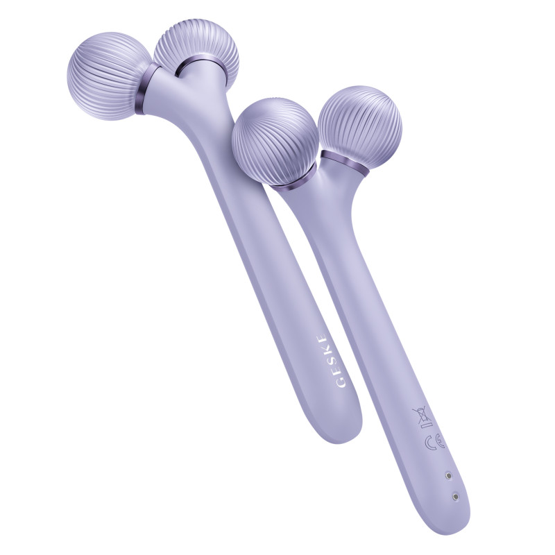Електронний ультразвуковий ролик для обличчя GESKE Sonic Facial Roller 4 в 1 purple