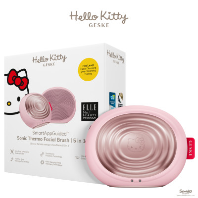 Електронна ультразвукова термощітка для обличчя GESKE Sonic Thermo Facial Brush by Hello Kitty pink