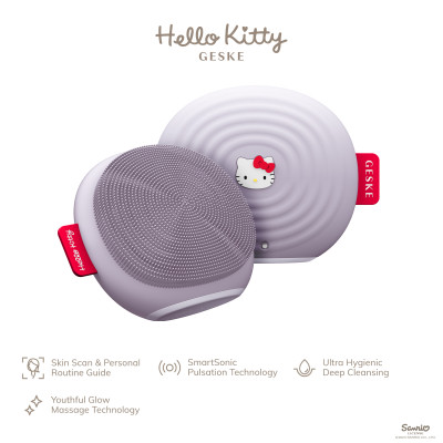 Електронна ультразвукова щітка для обличчя GESKE Sonic Facial Brush 4 в 1 by Hello Kitty purple