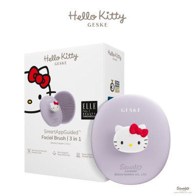 Щітка для обличчя GESKE Facial Brush 3 в 1 by Hello Kitty з тримачем purple