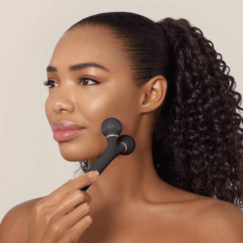 Електронний ультразвуковий ролик для обличчя GESKE Sonic Facial Roller 4 в 1 gray