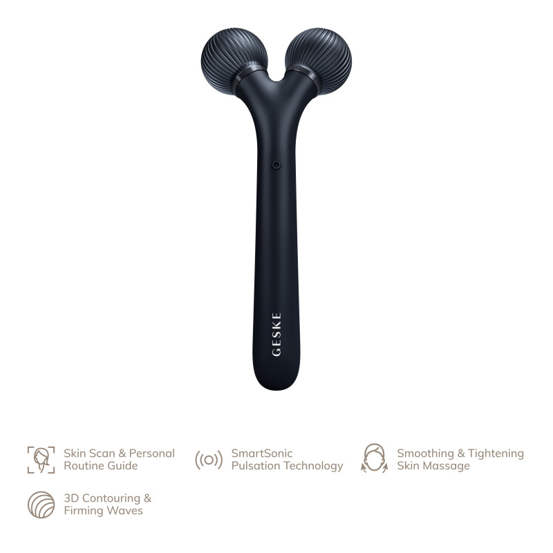 Електронний ультразвуковий ролик для обличчя GESKE Sonic Facial Roller black