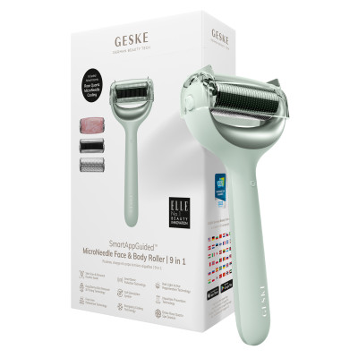 Ролер для голкової мезотерапії обличчя та тіла GESKE MicroNeedle Face&Body Roller 9 в 1 green