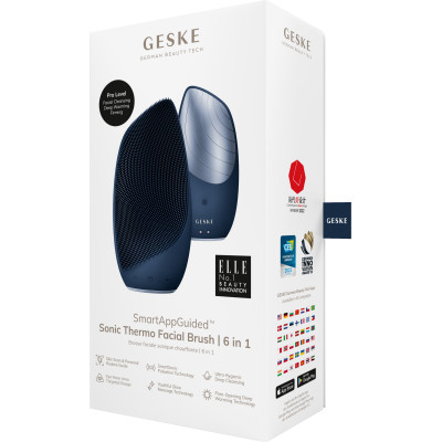 Електронна звукова термощітка для обличчя GESKE Sonic Thermo Facial Brush 6 в 1 midnight