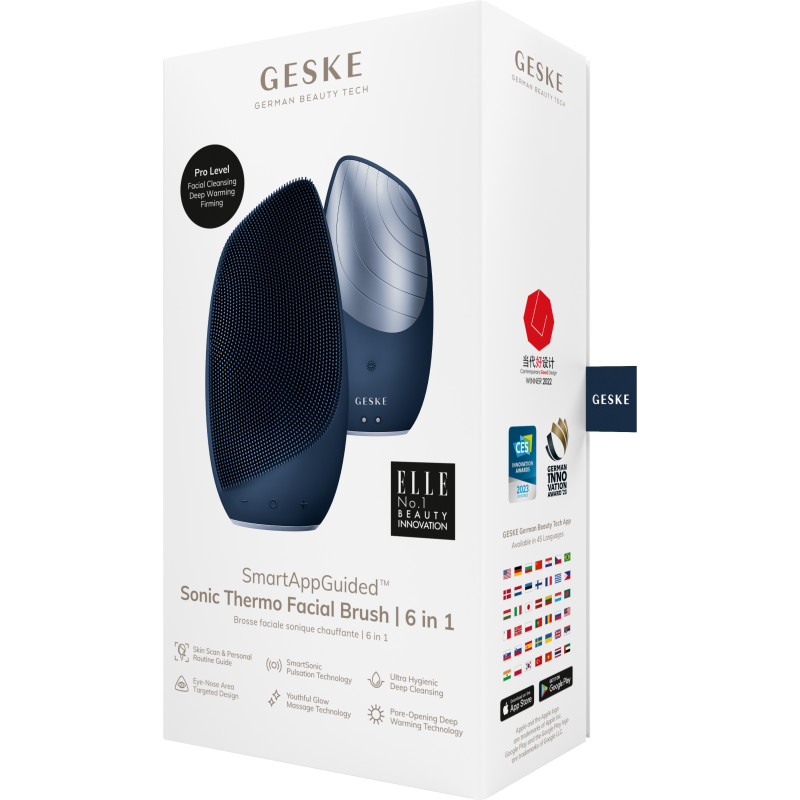 Електронна звукова термощітка для обличчя GESKE Sonic Thermo Facial Brush 6 в 1 midnight