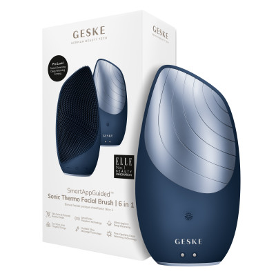 Електронна звукова термощітка для обличчя GESKE Sonic Thermo Facial Brush 6 в 1 midnight