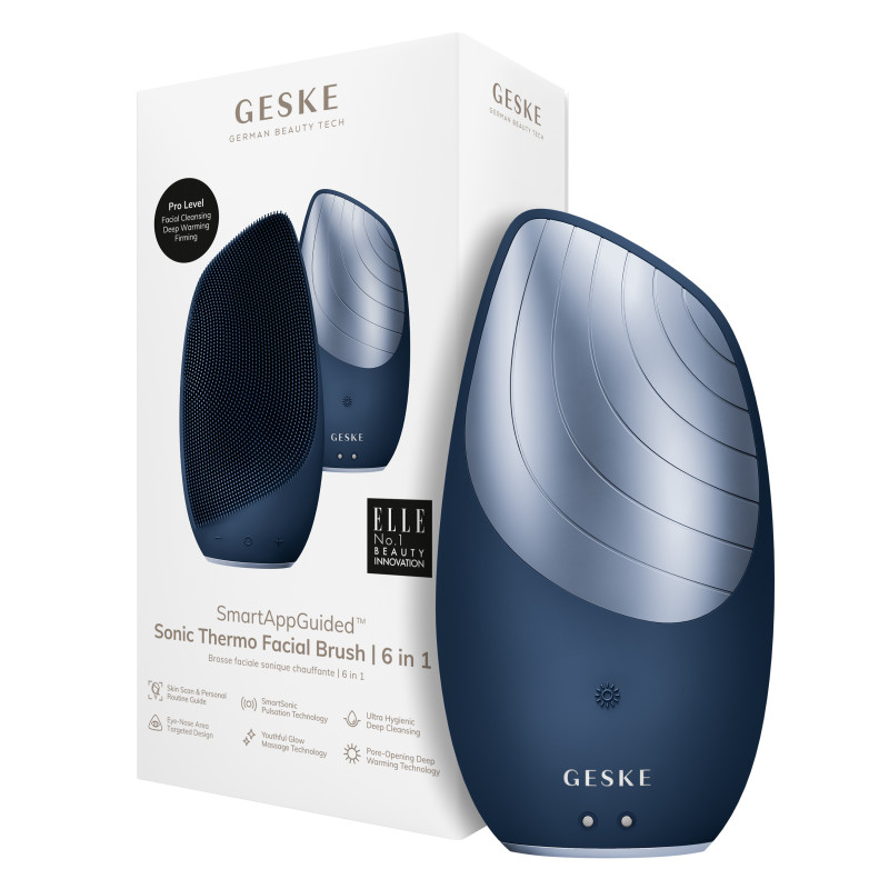 Електронна звукова термощітка для обличчя GESKE Sonic Thermo Facial Brush 6 в 1 midnight