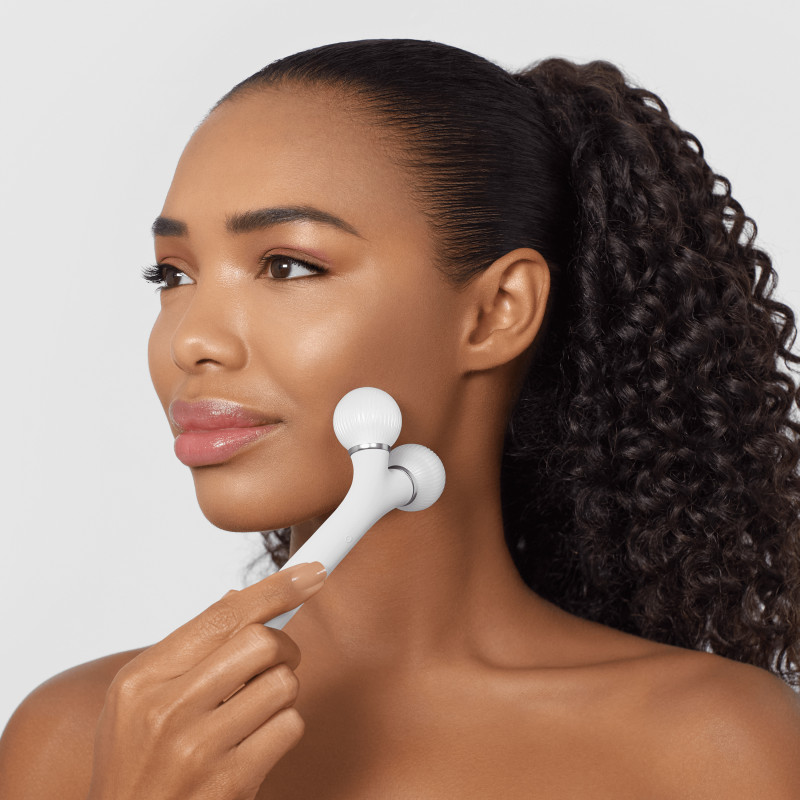 Електронний ультразвуковий ролик для обличчя GESKE Sonic Facial Roller 4 в 1 white