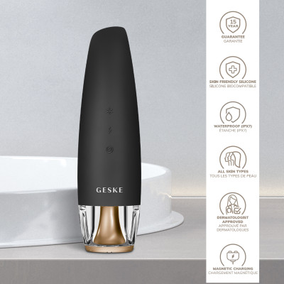 Антивіковий LED-випромінювач для відновлення шкіри обличчя GESKE Anti-Aging Skin Renewer 9 в 1 gray