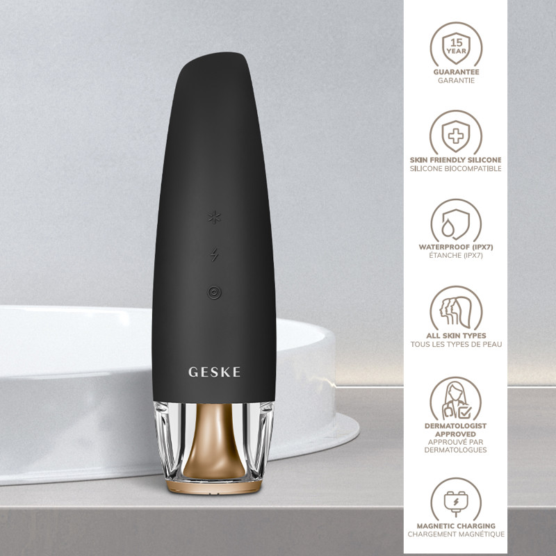 Антивіковий LED-випромінювач для відновлення шкіри обличчя GESKE Anti-Aging Skin Renewer 9 в 1 gray