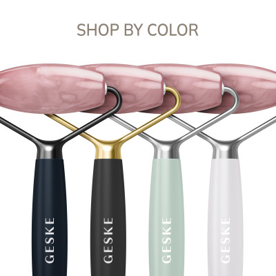 Ролер-масажер для обличчя та тіла з рожевим кварцом GESKE SmartAppGuided Rose Quartz Face & Body Roller 5in1 starlight