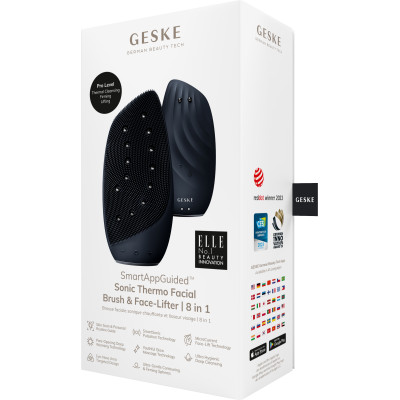 Очищувальна щітка для обличчя GESKE Sonic Thermo Facial Brush&Face-Lifter black
