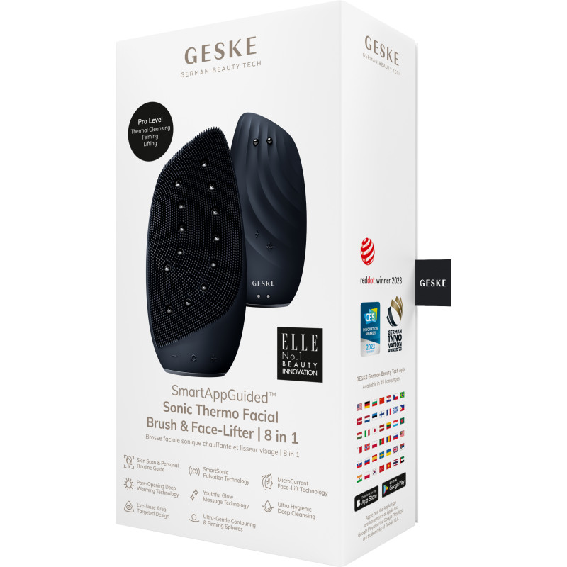 Очищувальна щітка для обличчя GESKE Sonic Thermo Facial Brush&Face-Lifter black