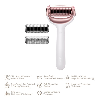 Електронний ролер для обличчя та тіла з мікроголками GESKE MicroNeedle Face&Body Roller 8 в 1 starlight
