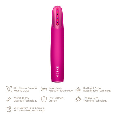 Пристрій для зміцнення і тонізації шкіри обличчя GESKE Skin Firming Wand 7 в 1 magenta