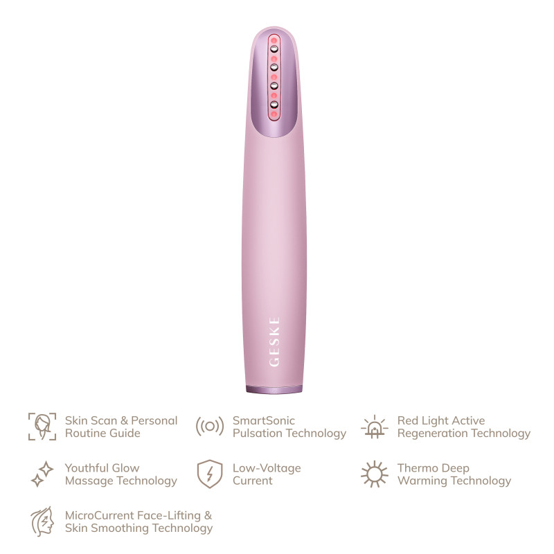 Пристрій для зміцнення і тонізації шкіри обличчя GESKE Skin Firming Wand 7 в 1 pink