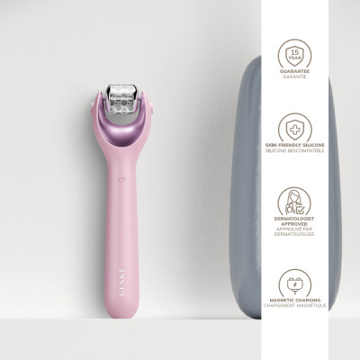 Електронний ролер для обличчя з мікроголками GESKE MicroNeedle Face Roller pink