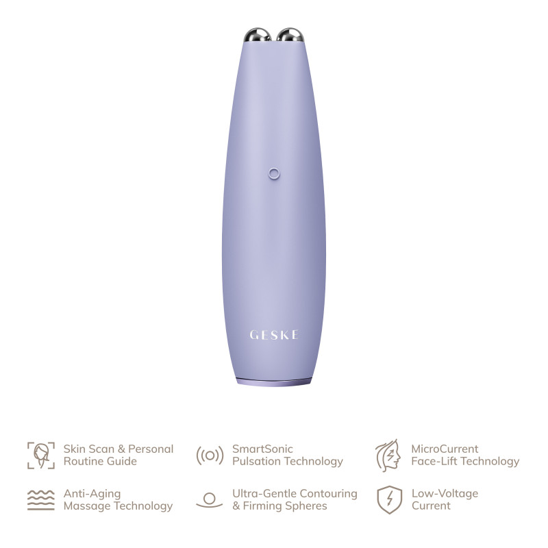 Мікрострумова ручка для підтяжки обличчя GESKE MicroCurrent Face-Lift Pen purple
