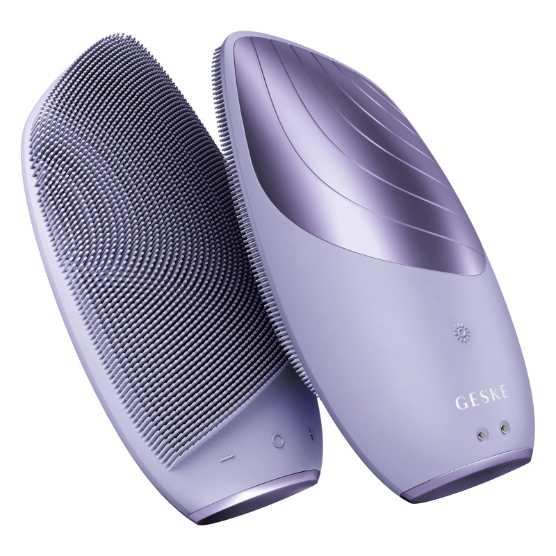 Електронна звукова термощітка для обличчя GESKE Sonic Thermo Facial Brush 6 в 1 purple