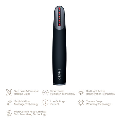 Пристрій для зміцнення і тонізації шкіри обличчя GESKE Skin Firming Wand 7 в 1 black