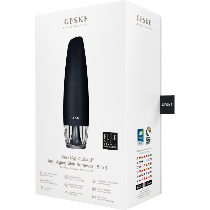 Антивіковий LED-випромінювач для відновлення шкіри обличчя GESKE Anti-Aging Skin Renewer 9 в 1 black