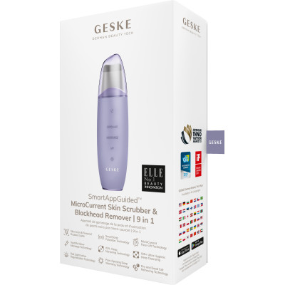 Мікрострумовий скрабер для шкіри та усунення чорних точок GESKE MicroCurrent Skin Scrubber&Blackhead Remover 9 в 1 purple