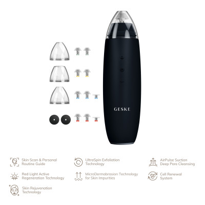 Мікродермабразійний пристрій для видалення чорних цяток GESKE MicroDermabrasion Blackhead Remover black