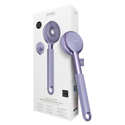 Звукова світлодіодна щітка для всього тіла GESKE Sonic LED Full-Body Brush&Intensive Exfoliator 9 в 1 purple
