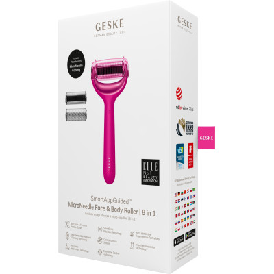 Електронний ролер для обличчя та тіла з мікроголками GESKE MicroNeedle Face&Body Roller magenta