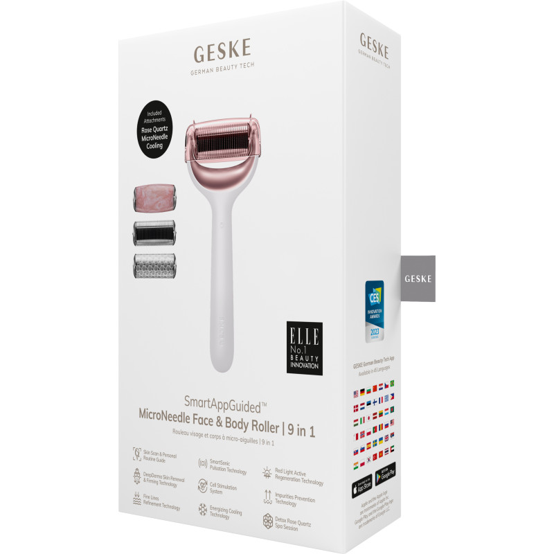 Ролер для голкової мезотерапії обличчя та тіла GESKE MicroNeedle Face&Body Roller 9 в 1 starlight