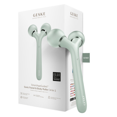 Електронний ультразвуковий ролик для обличчя та тіла GESKE Sonic Facial&Body Roller 4 в 1 green