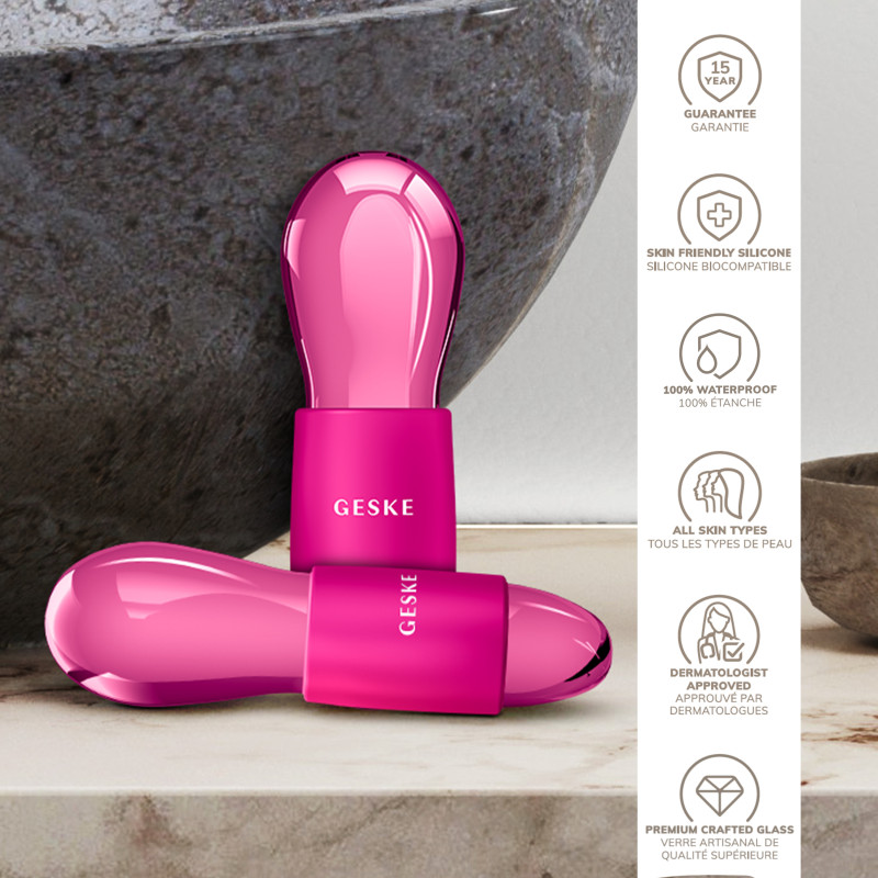 Подвійний масажер для очей GESKE Cool&Warm Duo Eye Massager 7 в 1 magenta
