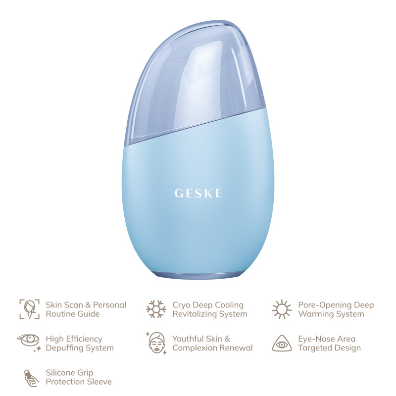 Масажер для обличчя GESKE Cool&Warm Eye and Face Massager 7 в 1 aquamarine