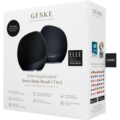 Ультразвукова щітка для тіла та інтенсивний пілінг GESKE Sonic Body Brush&Intensive Exfoliator black