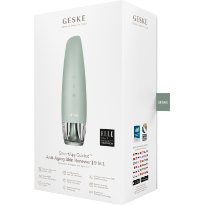 Антивіковий LED-випромінювач для відновлення шкіри обличчя GESKE Anti-Aging Skin Renewer 9 в 1 green