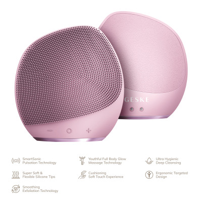 Ультразвукова щітка для тіла та інтенсивний пілінг GESKE Sonic Body Brush&Intensive Exfoliator pink