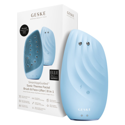 Очищувальна щітка для обличчя GESKE Sonic Thermo Facial Brush&Face-Lifter 8 в 1 aquamarine