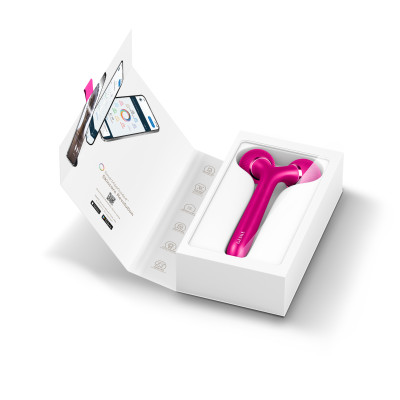 Електронний ультразвуковий ролик для обличчя та тіла GESKE Sonic Facial&Body Roller 4 в 1 magenta