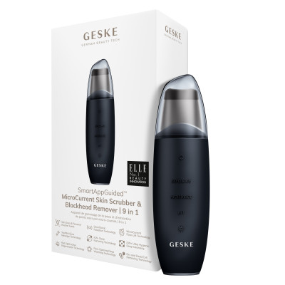 Мікрострумовий скрабер для шкіри та усунення чорних точок GESKE MicroCurrent Skin Scrubber&Blackhead Remover 9 в 1 black