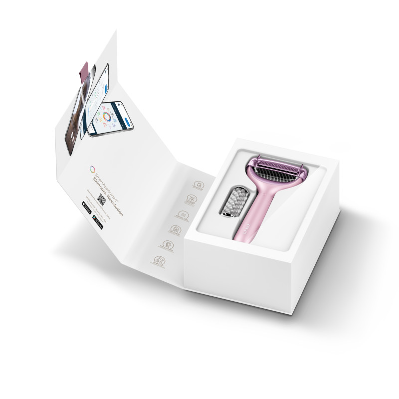 Електронний ролер для обличчя та тіла з мікроголками GESKE MicroNeedle Face&Body Roller 8 в 1 pink