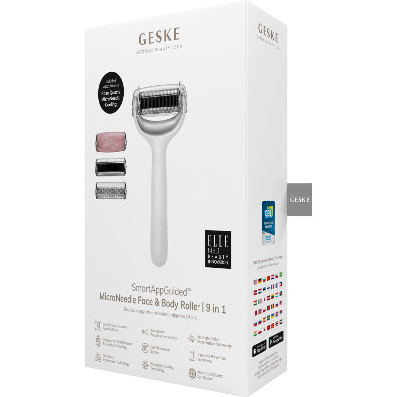 Ролер для голкової мезотерапії обличчя та тіла GESKE MicroNeedle Face&Body Roller white