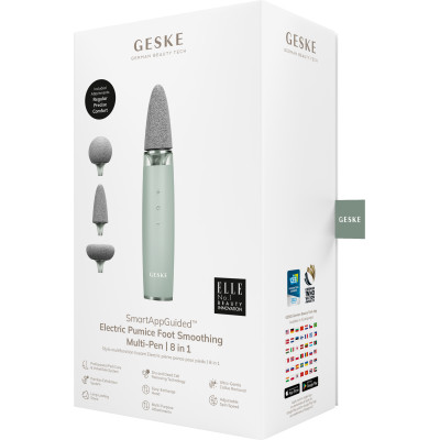 Шліфувальна пилка для стоп з додатковими насадками GESKE Electric Pumice Foot Smoothing Multi-Pen 8 в 1 green