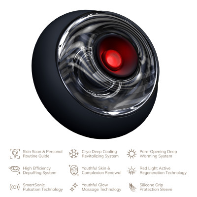 Масажер для обличчя та тіла GESKE Sonic Cool&Warm Face and Body Massager 9 в 1 black