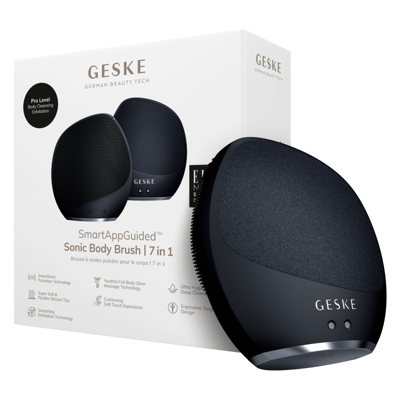 Ультразвукова щітка для тіла та інтенсивний пілінг GESKE Sonic Body Brush&Intensive Exfoliator black