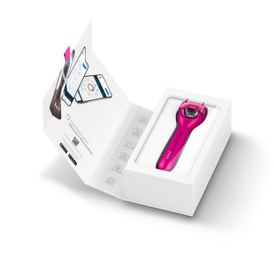 Електронний ролер для обличчя з мікроголками GESKE MicroNeedle Face Roller 9 в 1 magenta