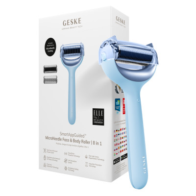 Електронний ролер для обличчя та тіла з мікроголками GESKE MicroNeedle Face&Body Roller 8 в 1 aquamarine Електронний ролер для обличчя та тіла з мікроголками GESKE MicroNeedle Face&Body Roller 8 в 1 aquamarine