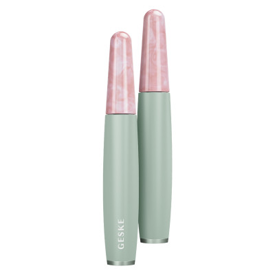 Ручка-масажер для обличчя з рожевим кварцом GESKE SmartAppGuided Rose Quartz & Depuffing Pen 6in1 green