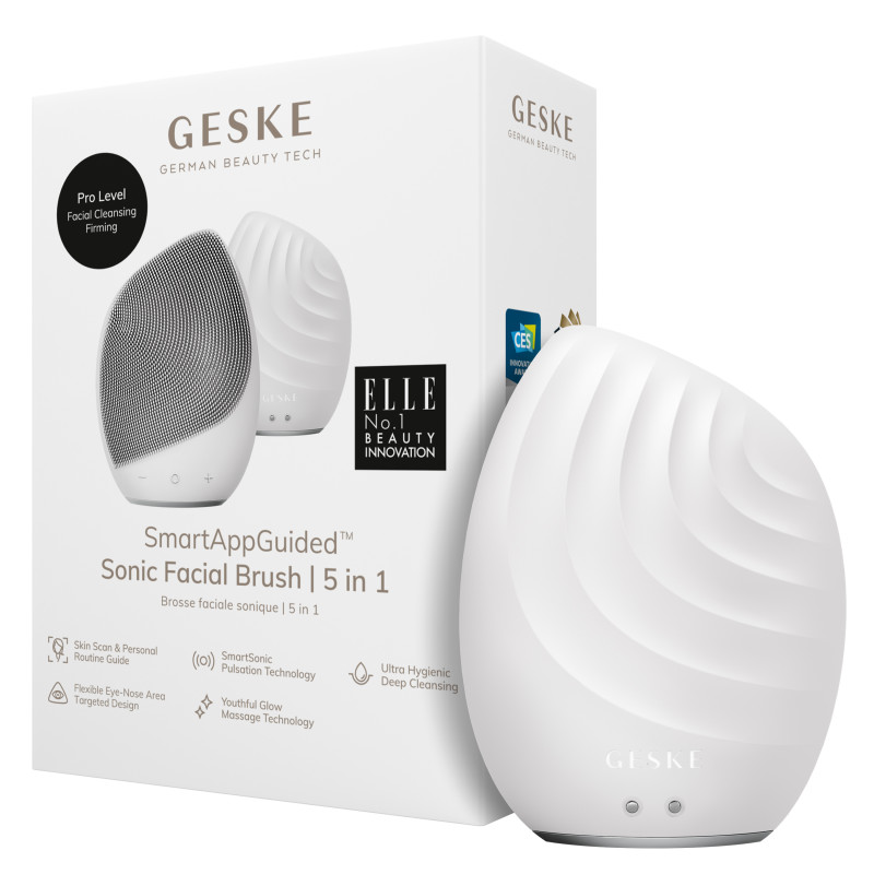 Електронна ультразвукова щітка для обличчя GESKE Sonic Facial Brush 5 в 1 white